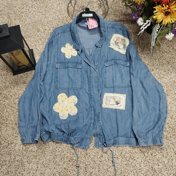 Handmade Jackets & Blazers - 3689 Size XXXL Upcycled Time & True Light Weight Jean Jacket.